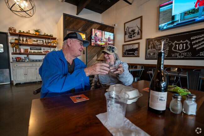 Cherishing memories at Wine Press restaurant.