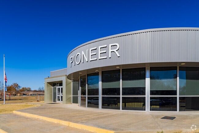 Here is the front entrance of Pioneer Intermediate Elementary School