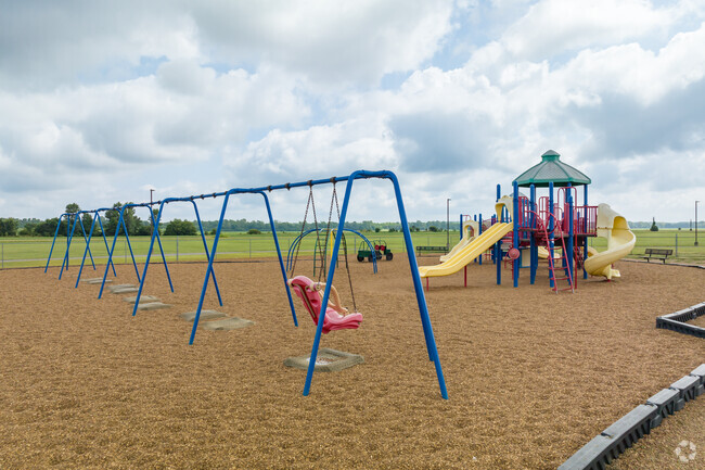 There is an ADA swing on the playground at Lake Cormorant Elementary School.