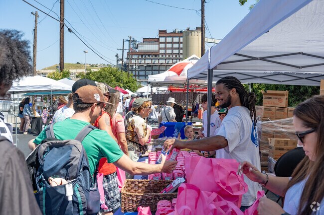 C&H Sugar Company offers freebies at the Crockett Sugartown Festival.