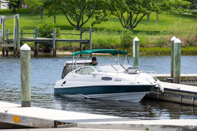 Boaters can enjoy the afternoon taking out there boat on one of the many canals in Canal Pointe.
