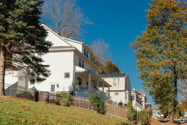 Many homes in West Tatnuck sit upon a hill.