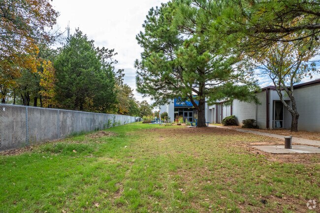 A spacious field for outdoor activities at Lakeview Elementary School in Norman.
