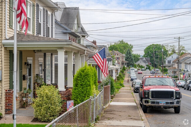 The sidewalks are easily walkable in Enhaut and neighbors socialize from porch to porch.