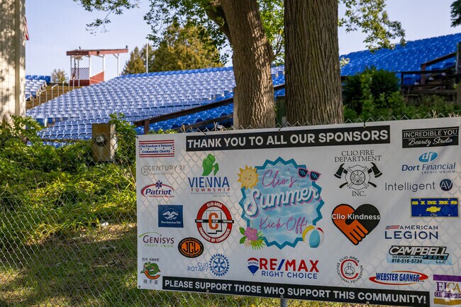 Clio City Park is home to Clio Ampitheater, hosting local events like the Clio Summer Kick-off.