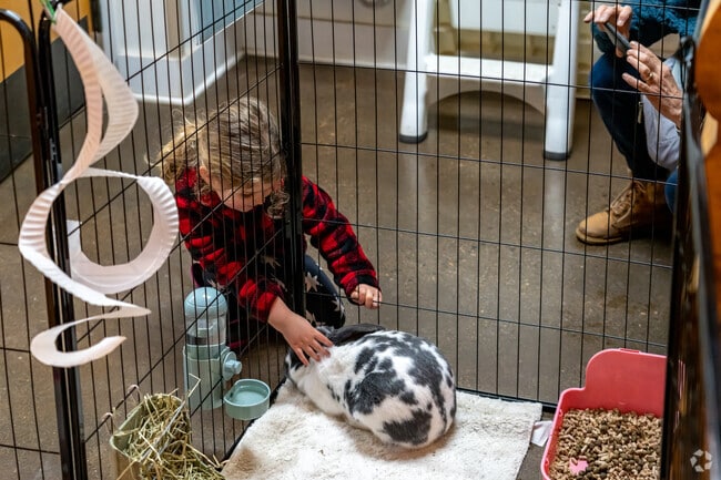 Children can interact with animals at the Farmington Hills Nature Center.