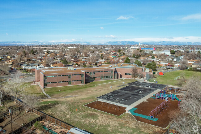 The outdoor grounds at McElwain Elementary School in Welby, Denver, Colorado.