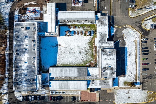 A look-down view of the campus at Edward V. Walton School in Springfield, NJ.