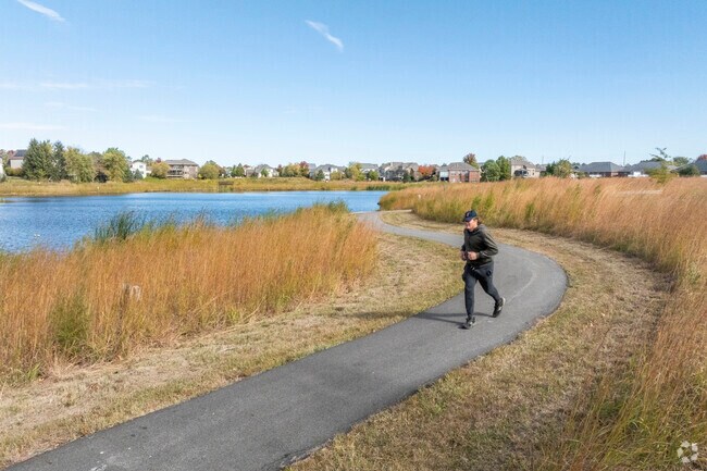 Explore miles of walking trails alongside the scenic waterfront in Tipton Park in Hedgewood.