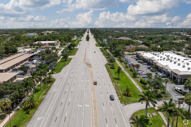 Tamiami Trail is the main connector between towns lined with commercial businesses.