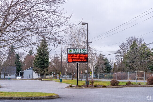 Dalton Elementary features a small student drop off area.