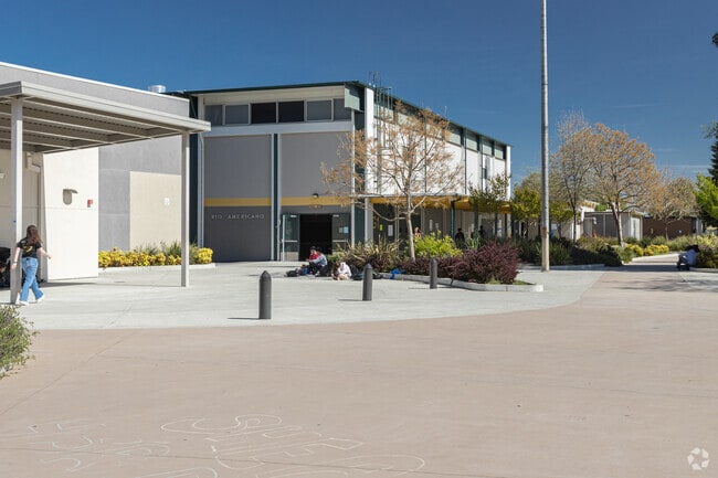 This is an open area near the front of Rio Americano High School's campus.