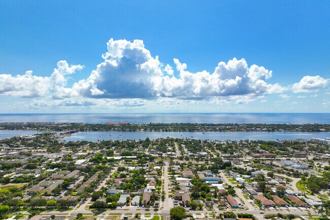 Aerial view towards the Atlantic Ocean from San Castle neighborhood.