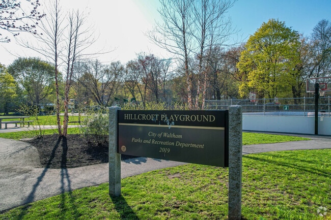 Enjoy the basketball courts in Hillcroft Playground in North Waltham.