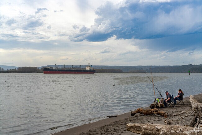 Anglers post up on the sandy beaches of Willow Grove Park.
