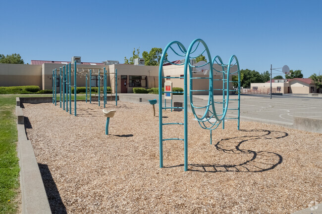 Students love playing on the playground behind the Vencil Brown Elementary School.