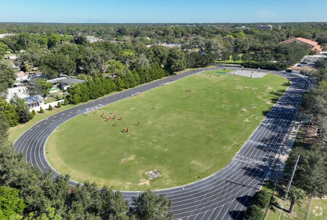 Annunciation Catholic Academy, in Spring Valley, has an athletic field and 1/4 mile track.