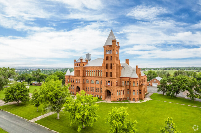 The Westminster castle at Belleview Christian School in Westminster, Colorado.