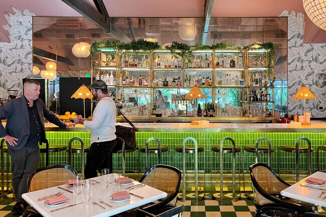 Meet a friend for a meal at the restaurant located at The Sands Hotel and Spa in Desert Horizons