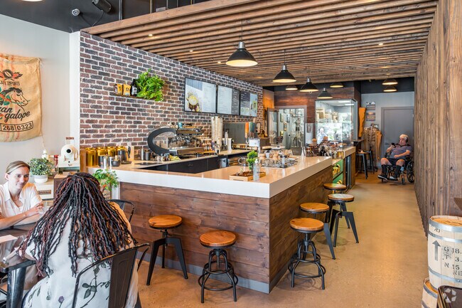 Cubico Coffee offers Imagination Farms locals a place to drink coffee and relax.