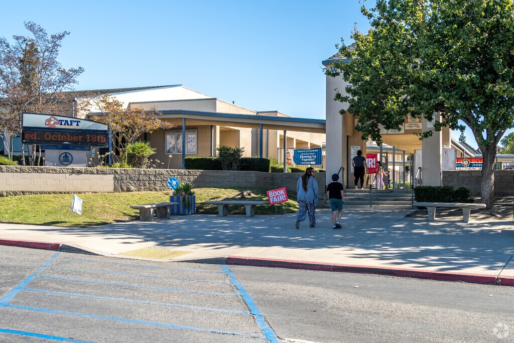 Enter William Howard Taft Elementary School through its welcoming entrance.