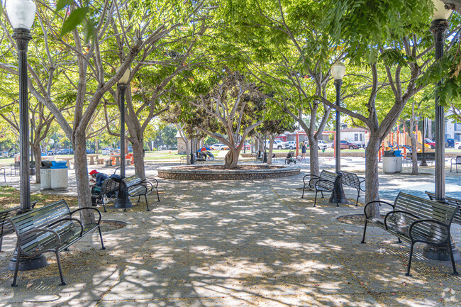Ward Canyon Park's bench lined and tree canopied center is reminiscent of Central Park's design.