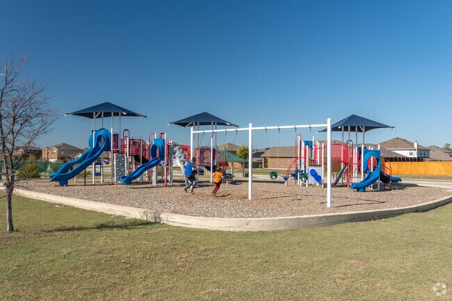 Remington Park in Ponder offers playgrounds and basketball courts.