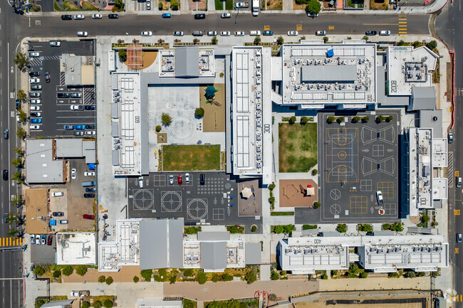 An overhead view of Central Elementary School.