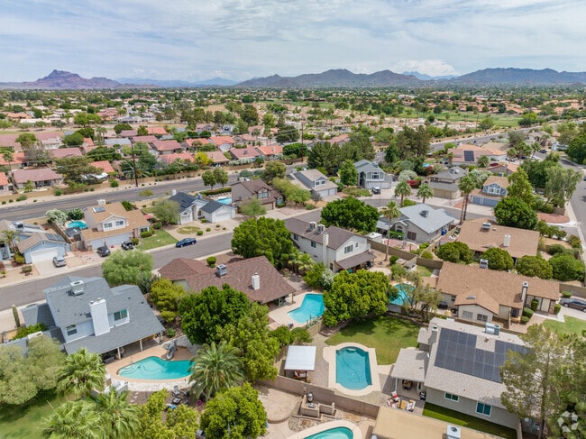 Arizona is well know for homes with swimming pools in their backyard in Central Mesa East.