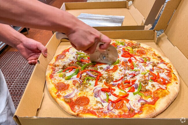 Gargano’s Pizzeria offers large pies for family meals.