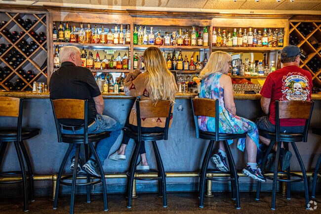 The White House Grill also features a bar for drinks.