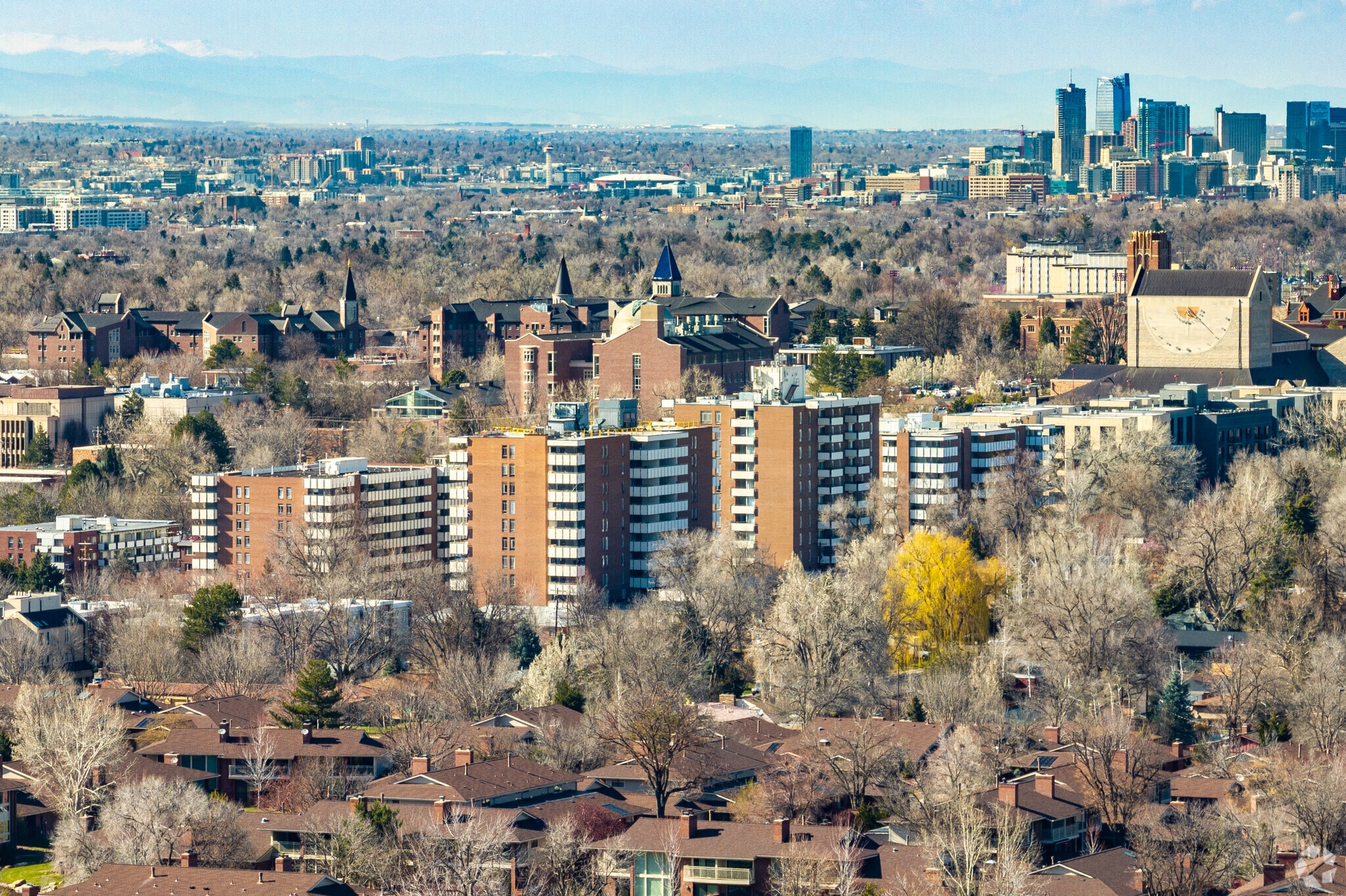 The University of Denver has a campus less than a mile north of Wellshire.