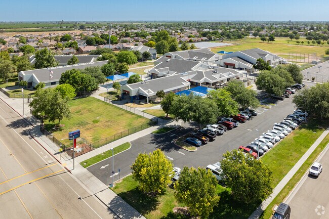 Liberty Middle School provides large green areas and play equipment for students to enjoy.