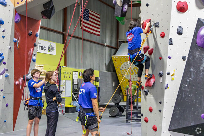 Triangle Rock Club in the Seventy-First neighborhood provides classes for teenagers to learn the basics of climbing.