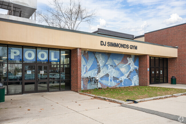 Jump in the pool inside the DJ Simmonds Gym at the Randolph High School in Randolph, MA.