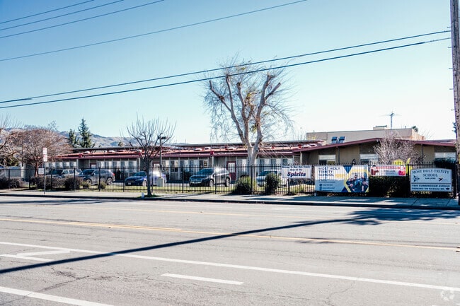 The full view of Most Holy Trinity School in San Jose, California.