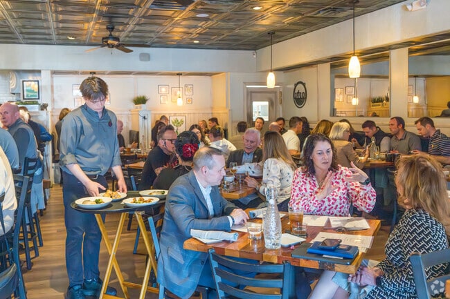 Restaurants such as 1010 Bridge serve homestyle American food.