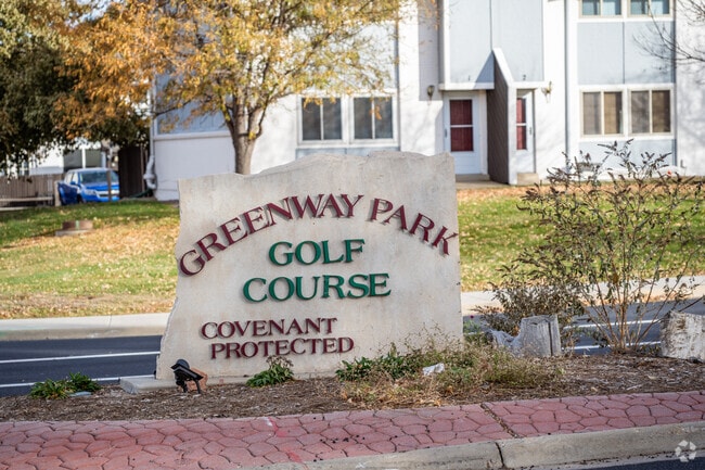 The neighborhood welcome sign at Greenway Park, Broomfield, Colorado.
