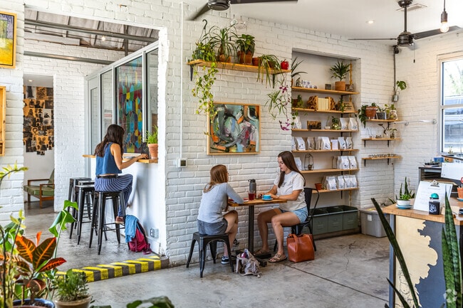 Enjoy a cup of coffee at Oddly Correct Coffee Bar on Troost Ave.