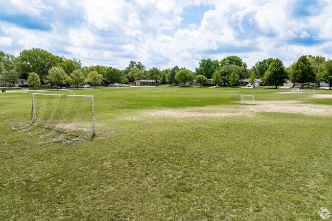 Redbud Park has plenty of open space, along with several soccer goals for a fun game.