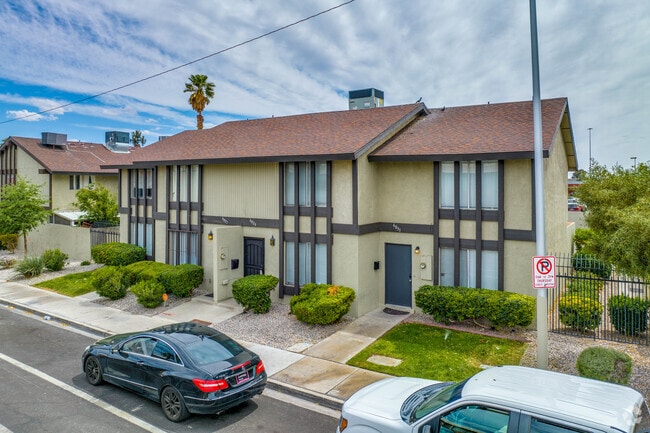Modest condos are scattered throughout the Las Vegas neighborhood of Michael Way.