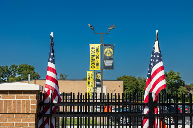 Commack High School shows its patriotic spirit.