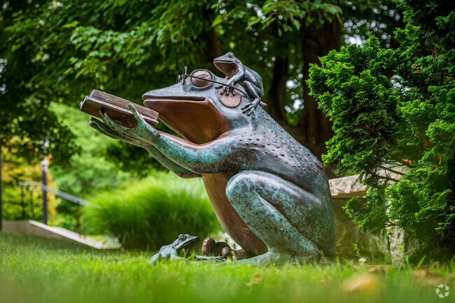 The Frog Prince sits by the Southborough Library as a dedication to a longtime supporter.