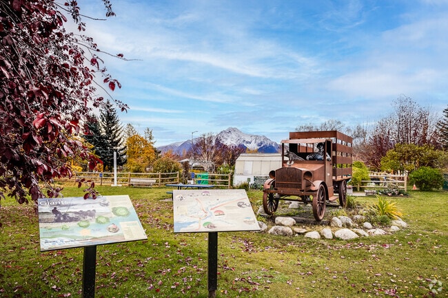 Palmer City Park features historical artifacts and family-friendly spaces.