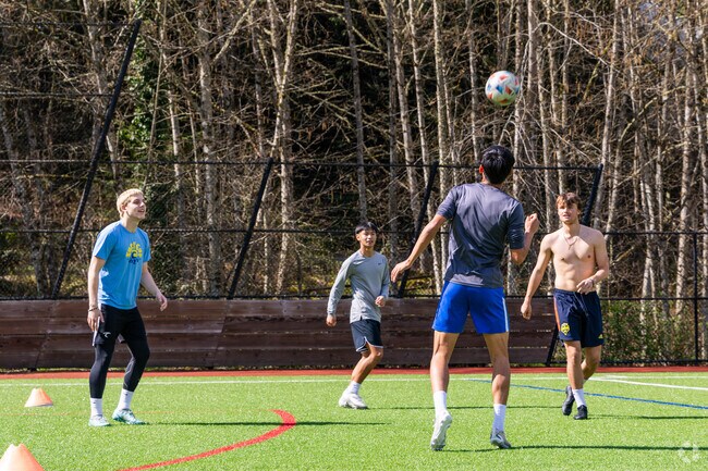 Wilburton Hill Park features soccer fields and wooded walking paths.