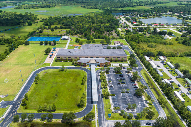 Eden Park Elementary in Immokalee sits on a large property near residential communities.
