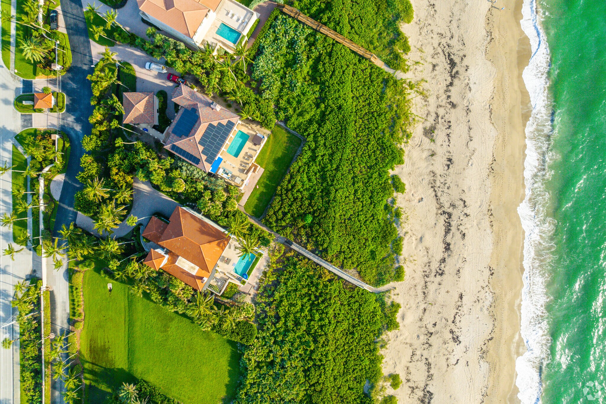 South Hutchinson Island has many oceanfront homes with direct beach access.
