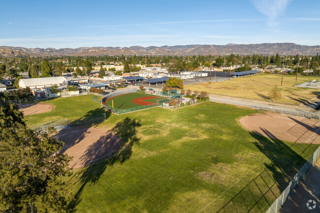 There are multiple sports fields at Apollo High School.
