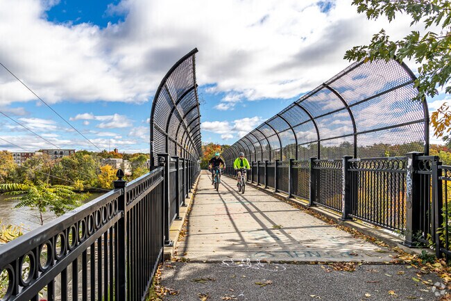 The Piscataquog Trail is highly utilized by cyclists and pedestrians.