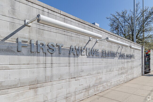 First Avenue School in Newark serves  about 1100 students from PK to 8 with a 14:1 teacher ratio.